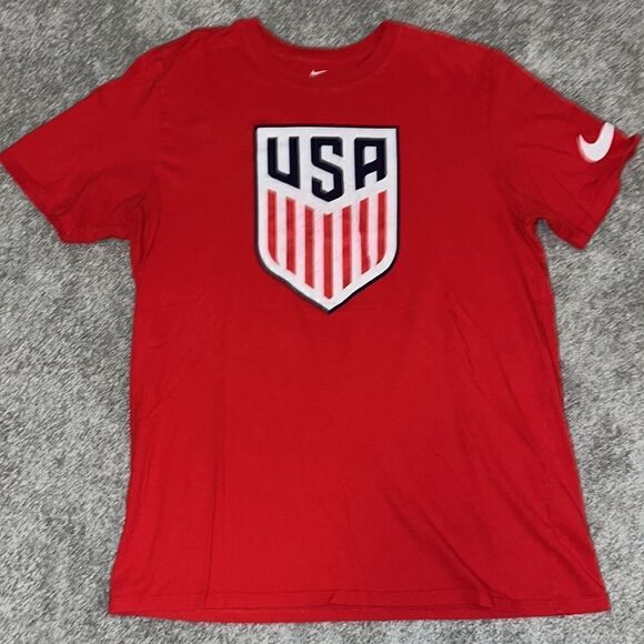 Mens WNMT new logo USA Nike ⚽️ Soccer MNT t shirt L mens - Picture 1 of 3